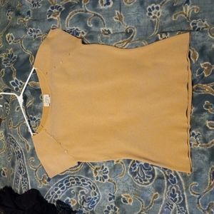 Short Sleeve Sweater Camel/Tan Loft Medium